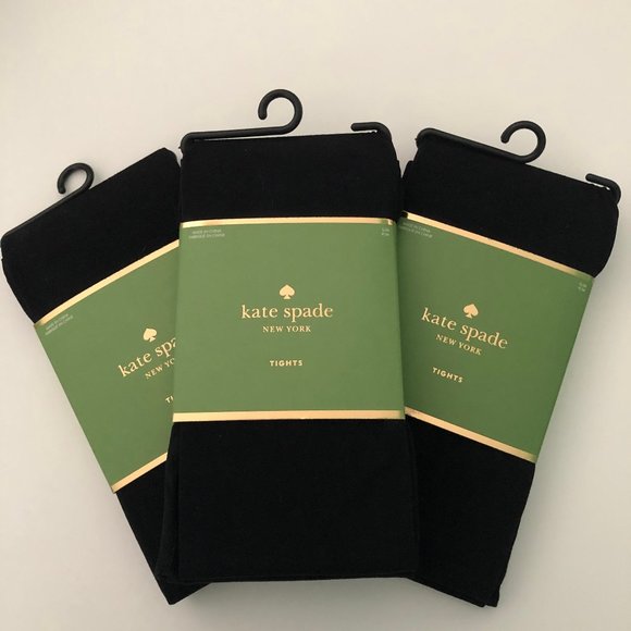 Kate Spade Accessories - KATE SPADE Black NWT 3 Pair Tights Size S/M P/M